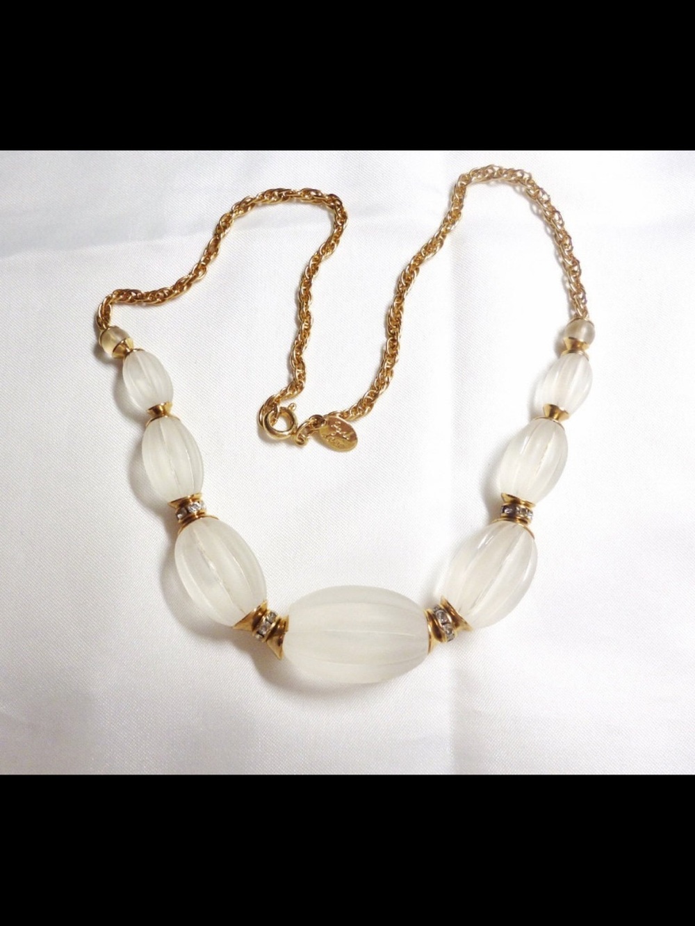 Park Lane vintage frosted and rhinestone necklace